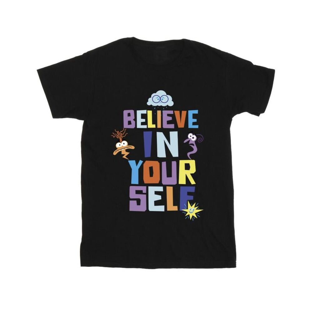 Inside Out 2 Mens Believe In Yourself Cotton T-Shirt / Black
